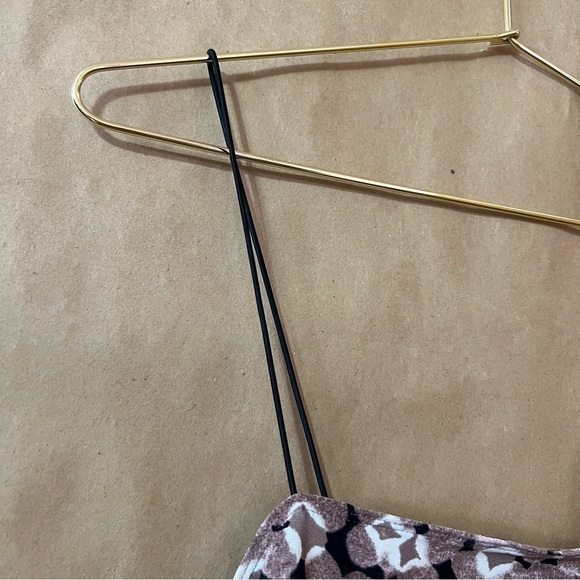 Open Edit | NWT Patterned Square Neck Mini Slip Dress Stretch Size M - Picture 5 of 9